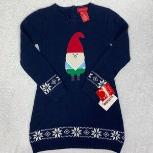 NWT jingles & joy gnome fair isle sweater dress Christmas medium 5/6
